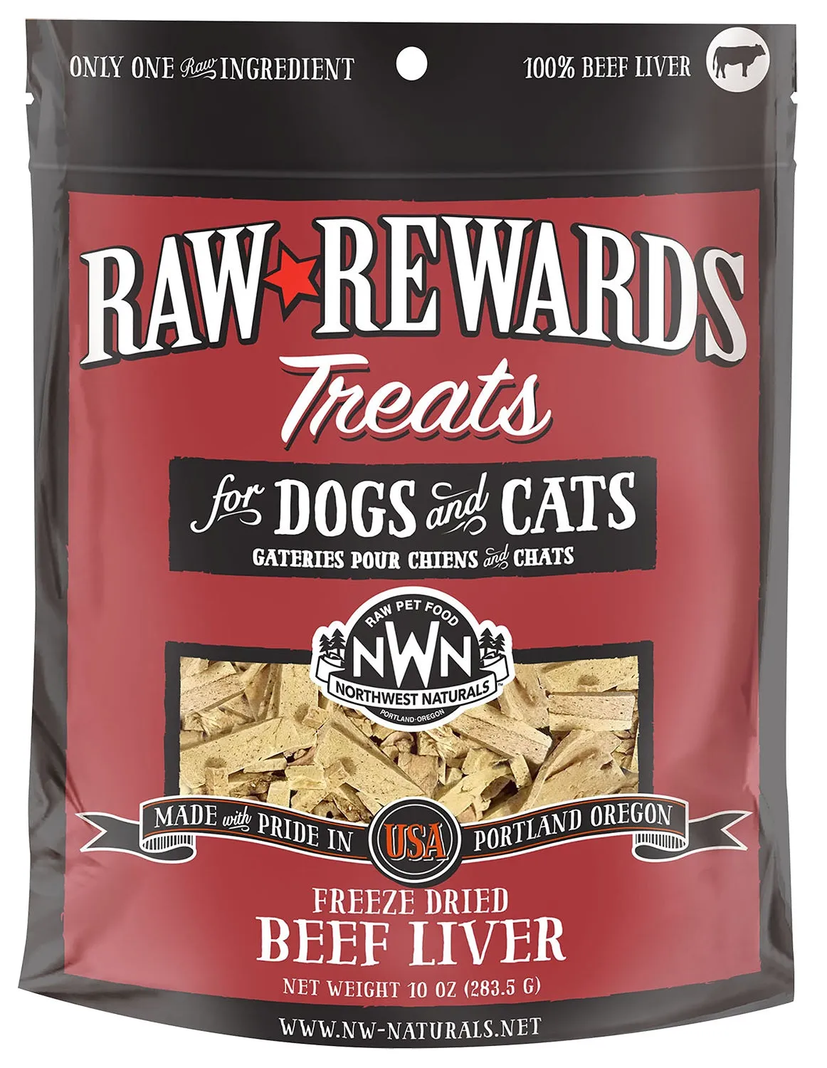 Northwest Naturals Dogs & Cats Raw Rewards Beef Liver Treats 10oz