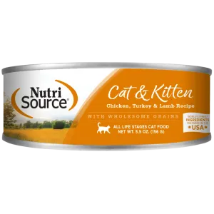 Nutrisource Chicken, Turkey, and Lamb Canned Cat Food 5.5 oz