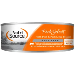 Nutrisource Pork & Pork Liver Select Grain-Free Canned Cat Food 5.5 oz