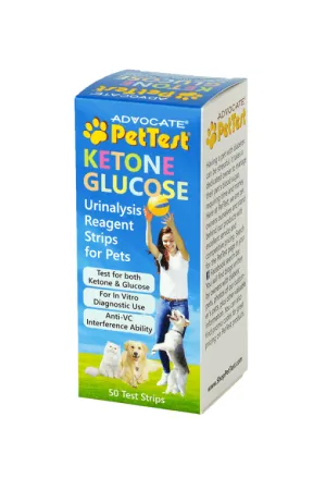 PetTest Ketone Glucose Strips for Pets (50 Strips)