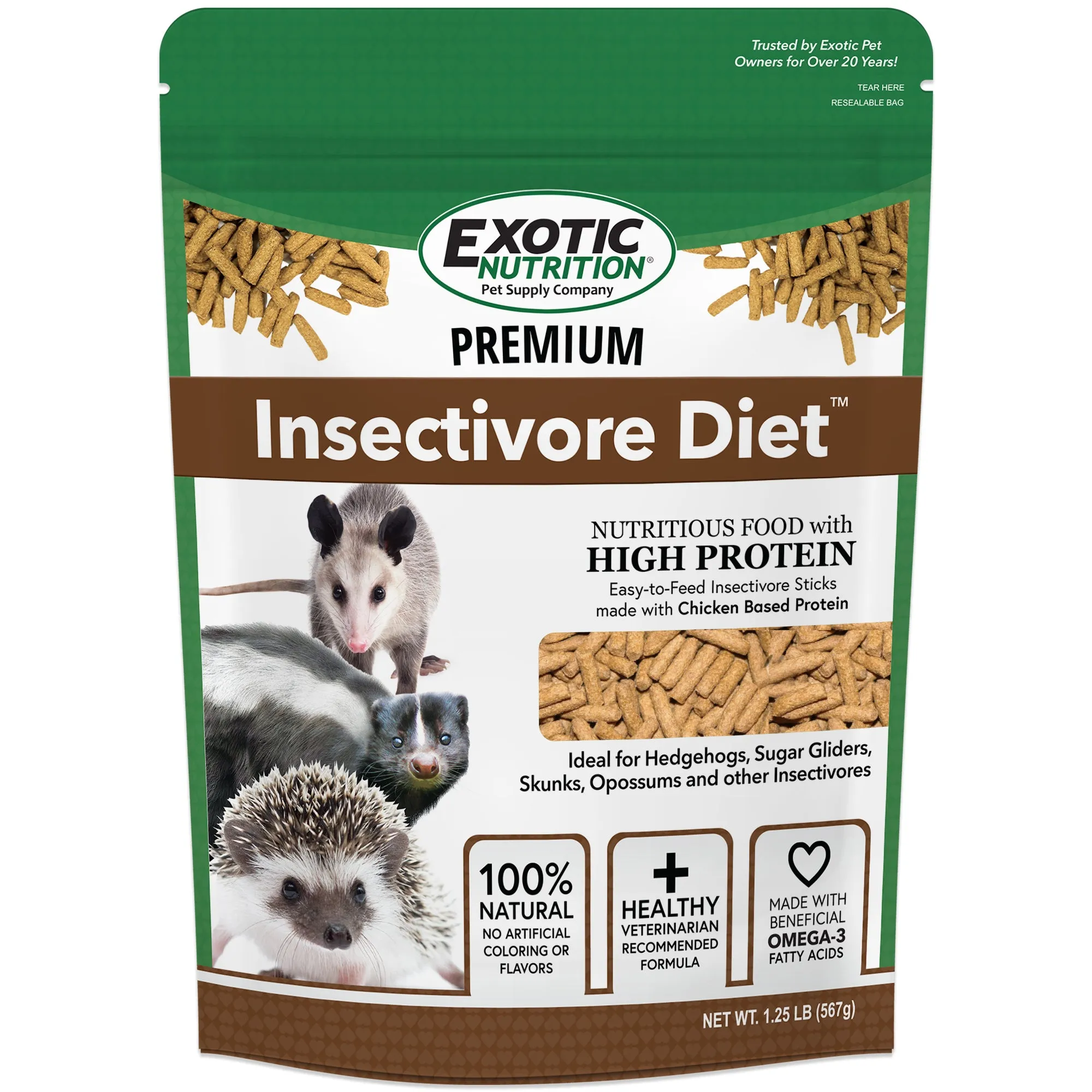 Premium Insectivore Diet Sugar Glider & Hedgehog Food