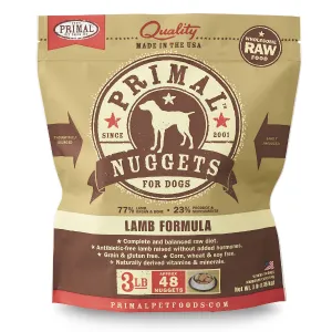 Primal Nuggets Lamb Formula Frozen Raw Dog Food 3 lbs