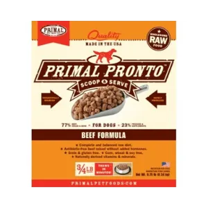 Primal Pronto Beef Formula Raw Frozen Dog Food 4lb