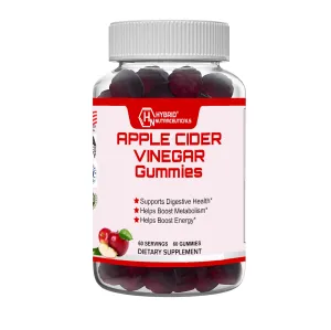 Pure Apple Cider Vinegar Gummies with Vitamins B-9, B-12, Pomegranate Juice, Beet Root Juice