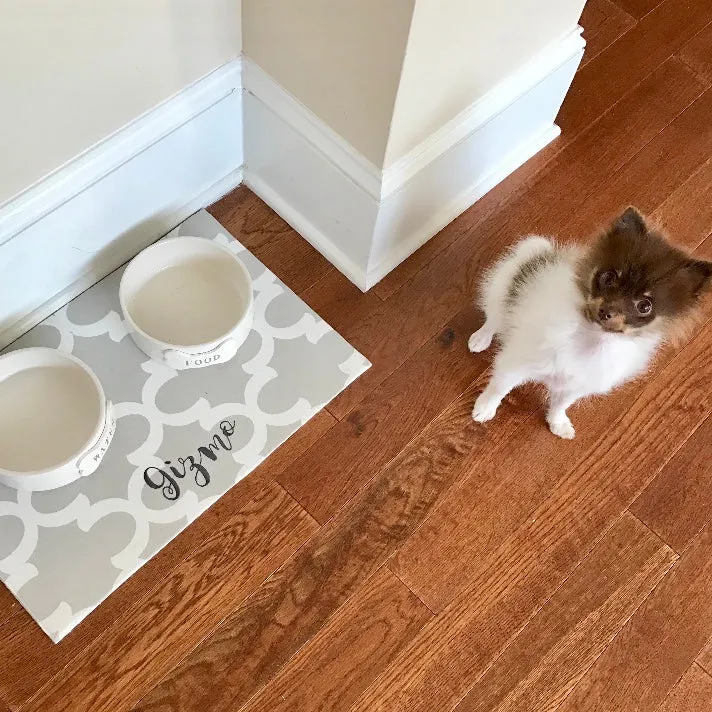 Quatrefoil Dog Bowl Placemats with Personalization