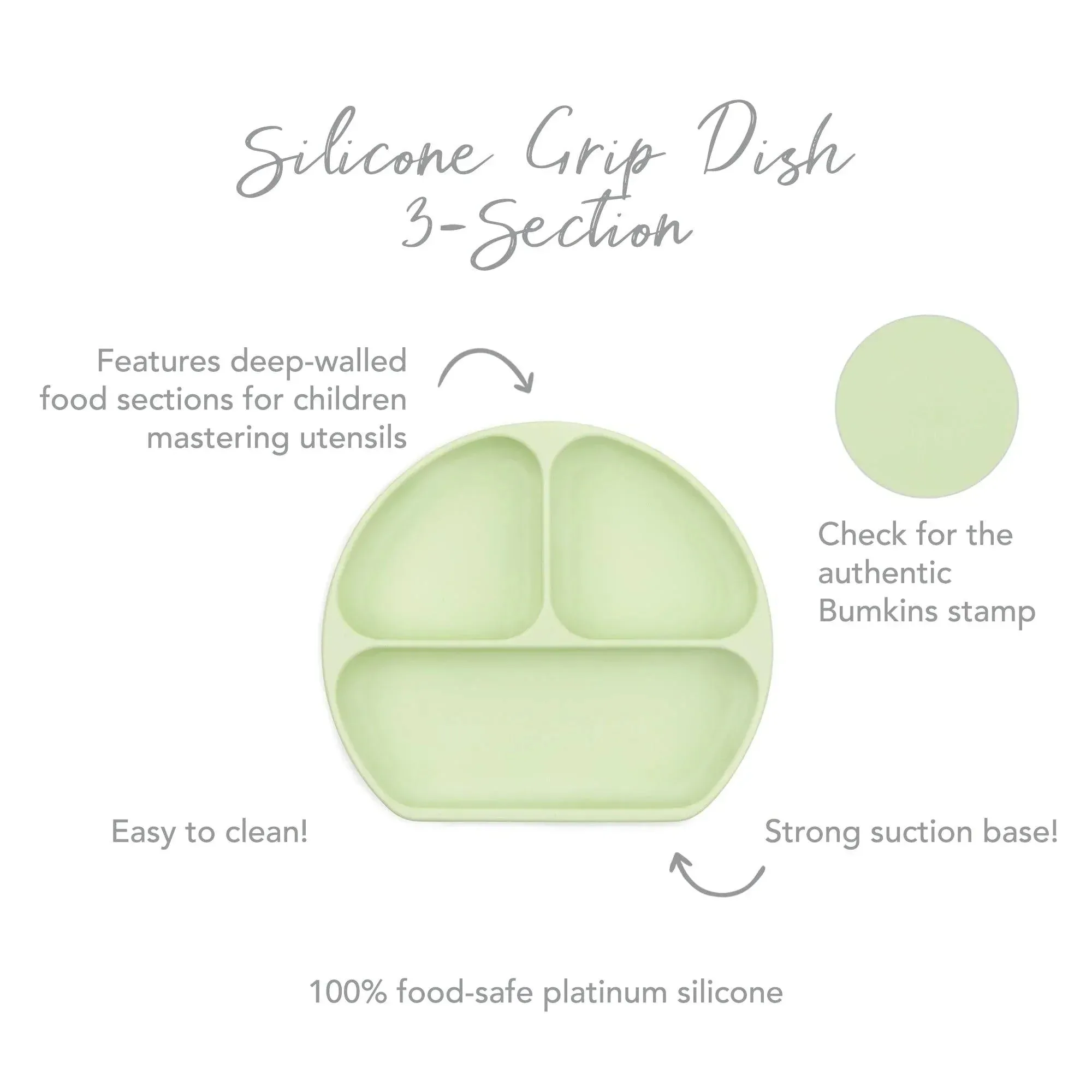 Silicone Grip Dish: Sage