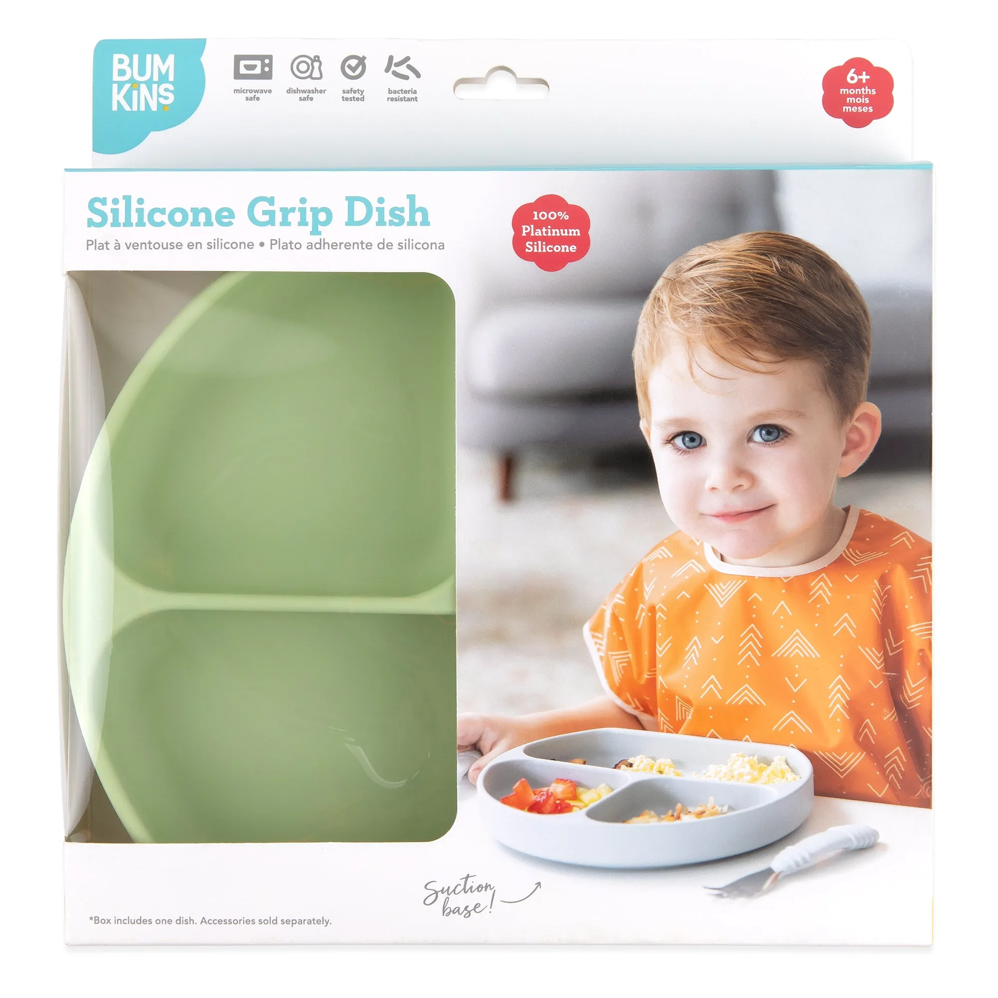 Silicone Grip Dish: Sage