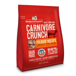 Stella & Chewy's Dog Treat - Carnivore Crunch Grass-Fed Beef Recipe 3.25oz