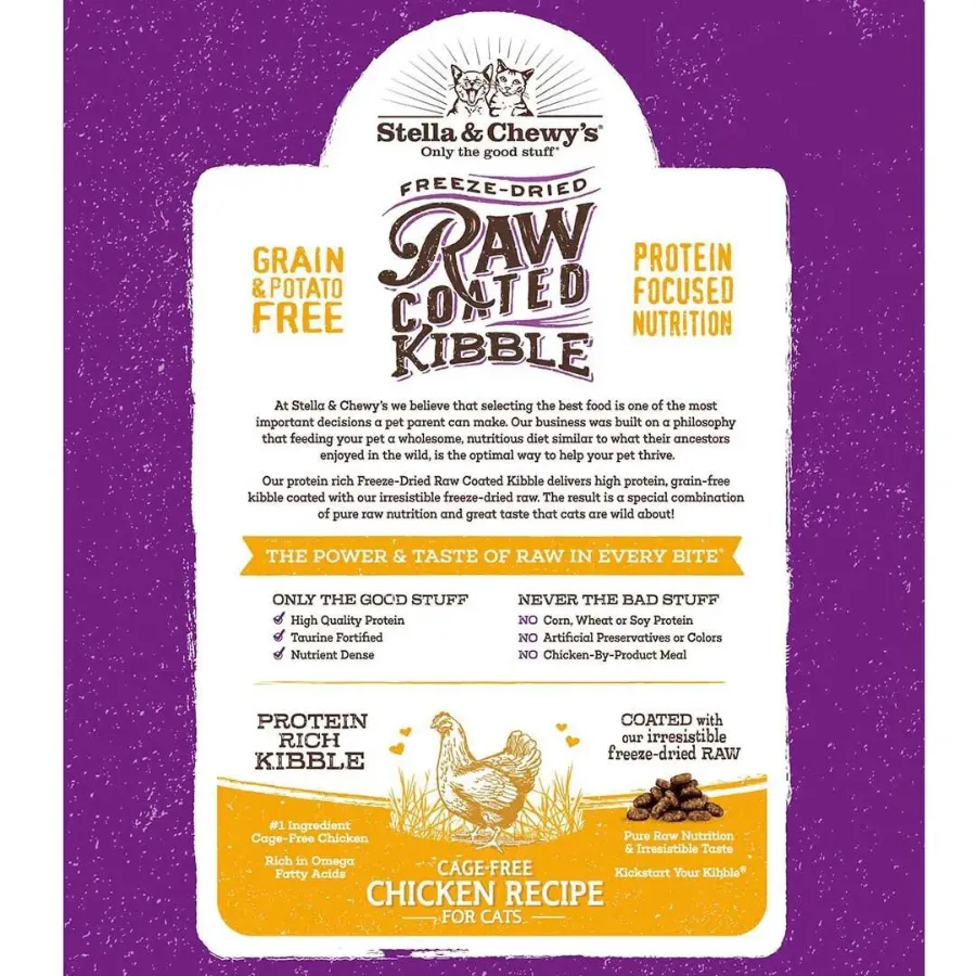 Stella & Chewy's Raw Coated Kibble Cage-Free Chicken Recipe Cat Food