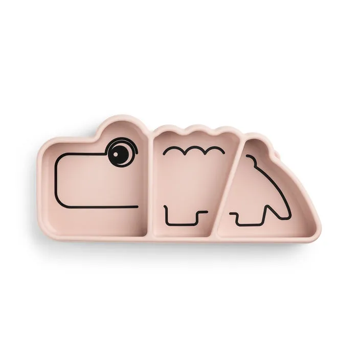 Stick & Stay Silicone Snack Plate Croco