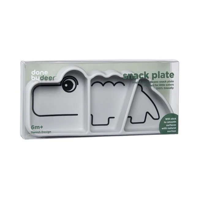 Stick & Stay Silicone Snack Plate Croco