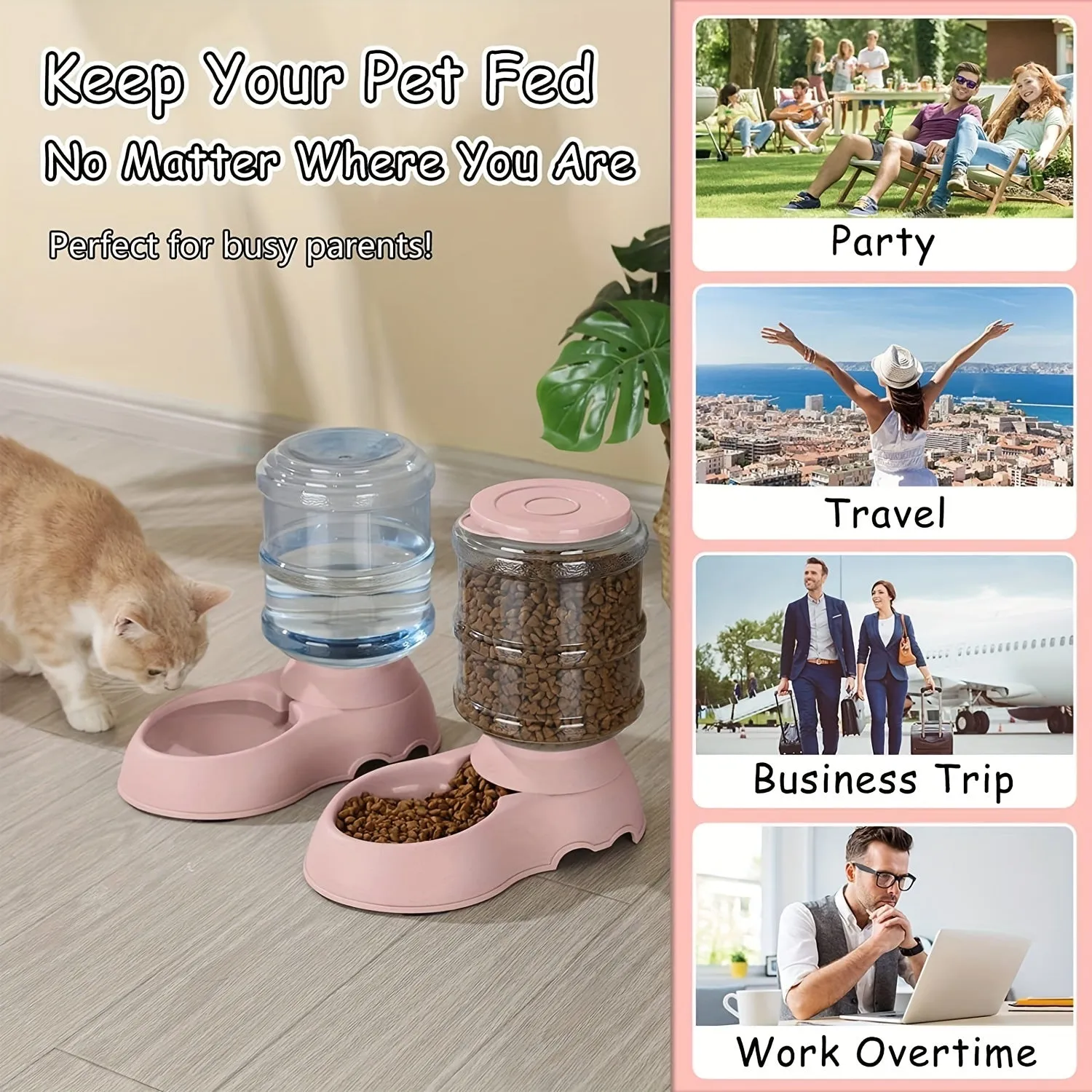 TimeSaving Pet Feeder  Water Dispenser for Small Pets