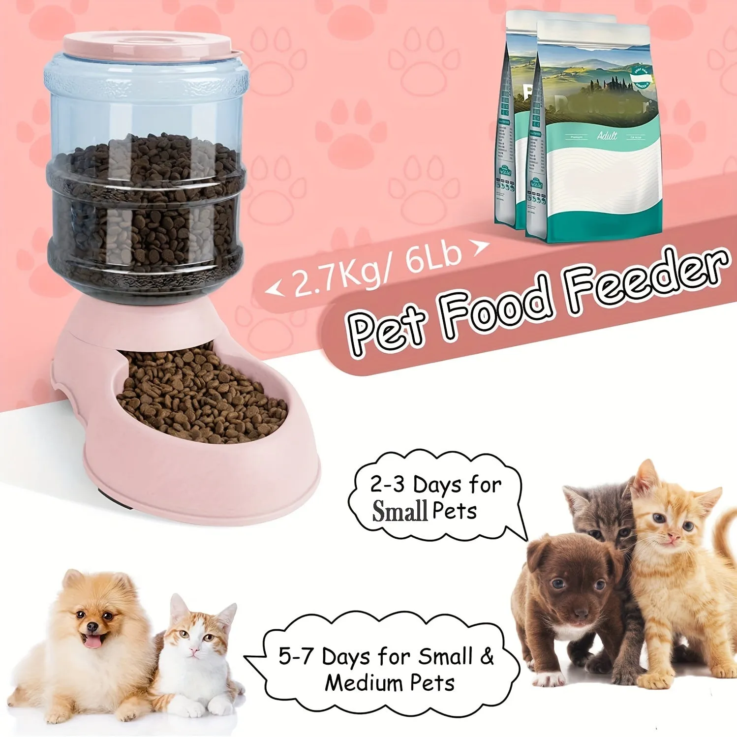 TimeSaving Pet Feeder  Water Dispenser for Small Pets