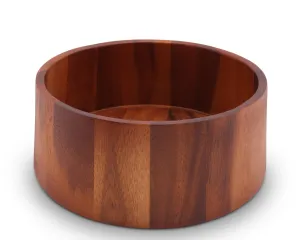 Tulip Shape Acacia Wood Salad Bowl Large