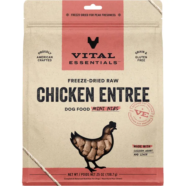 Vital Essentials Freeze Dried Raw Chicken Entree Mini Nibs 25OZ