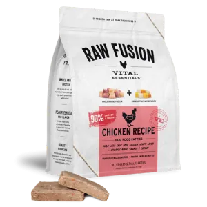 Vital Essentials Raw Frozen Fusion Chicken Dinner Patties 6 lbs