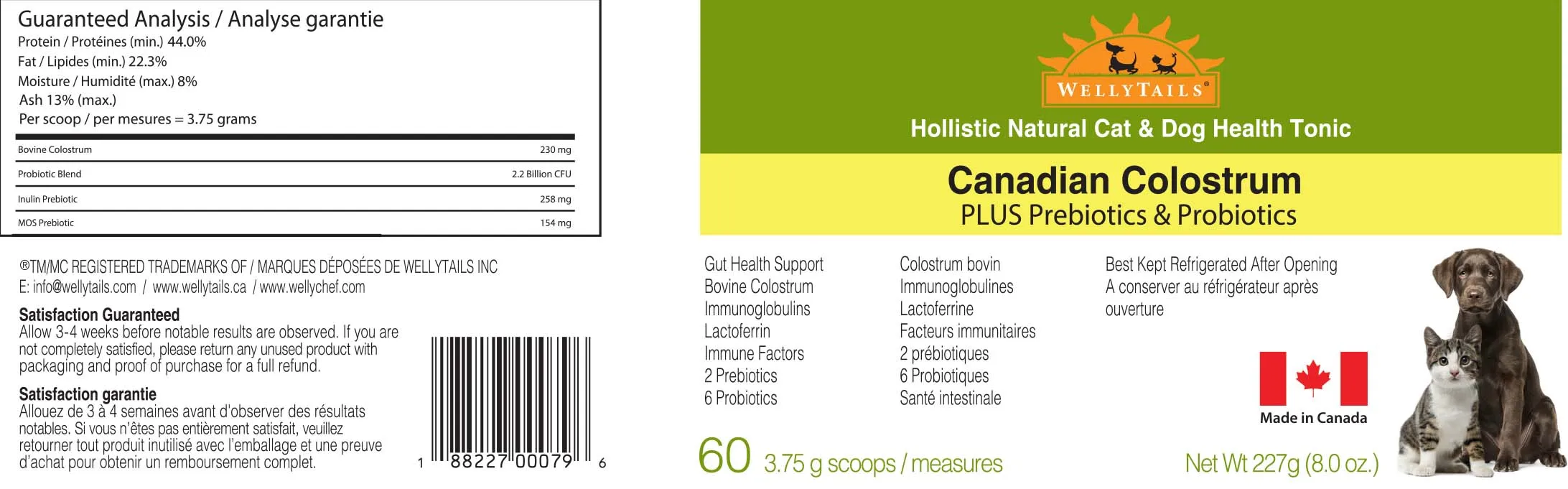 WellyTails Canadian Colostrum   Probiotics & Prebiotics