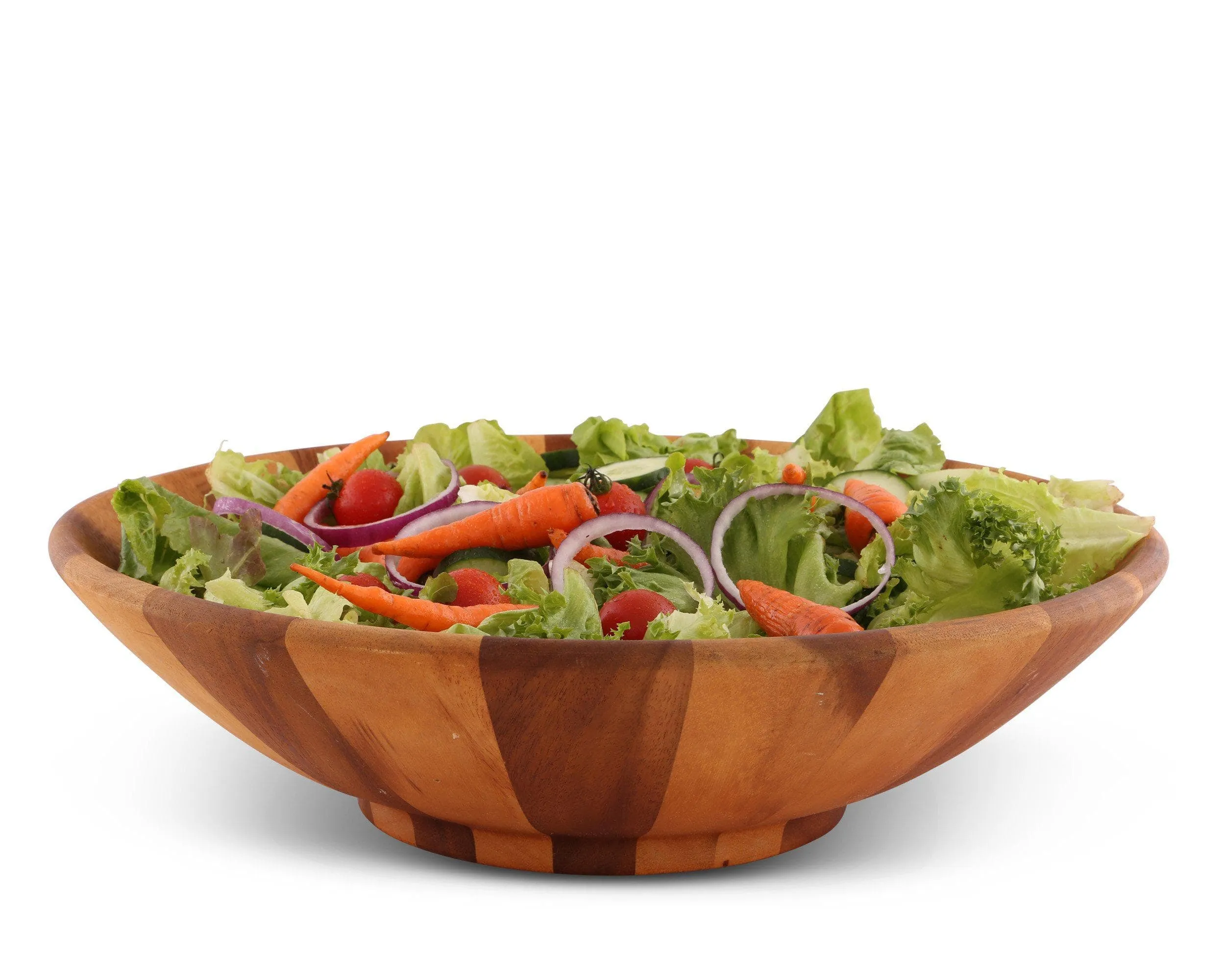 Wok Style Wooden Acacia Salad Bowl Extra Large