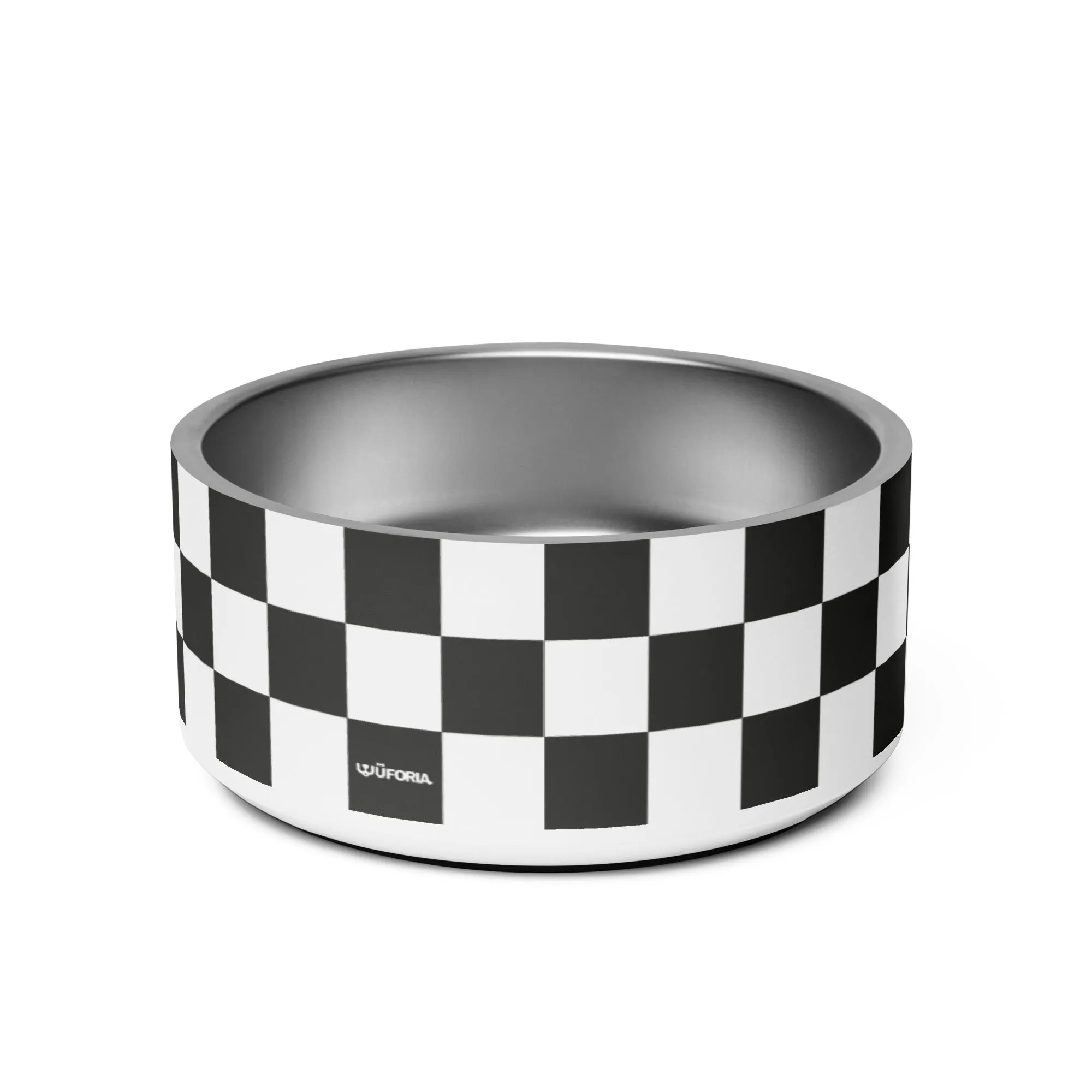 WUFORIA Checker Black & White 32oz Dog Bowl