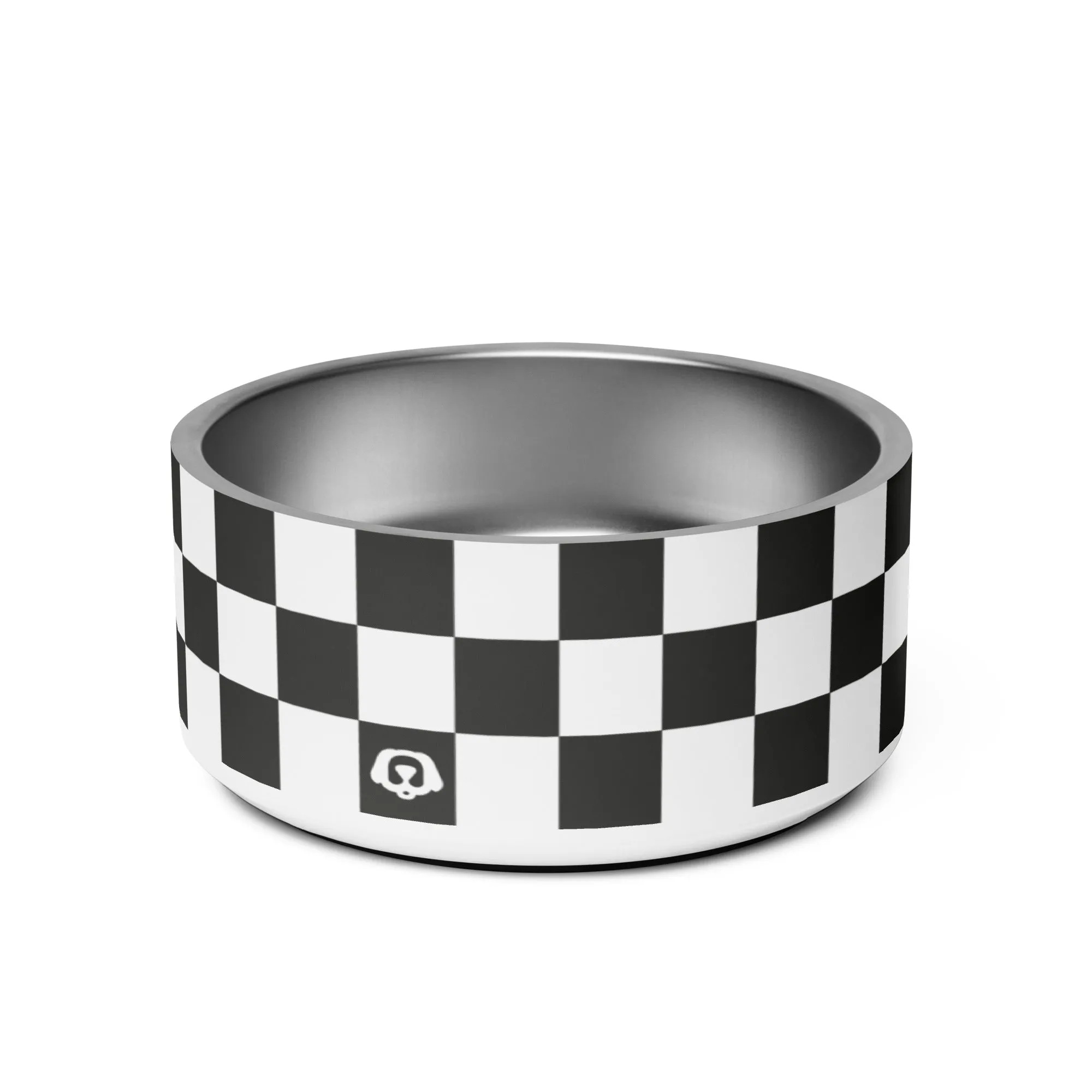 WUFORIA Checker Black & White 32oz Dog Bowl