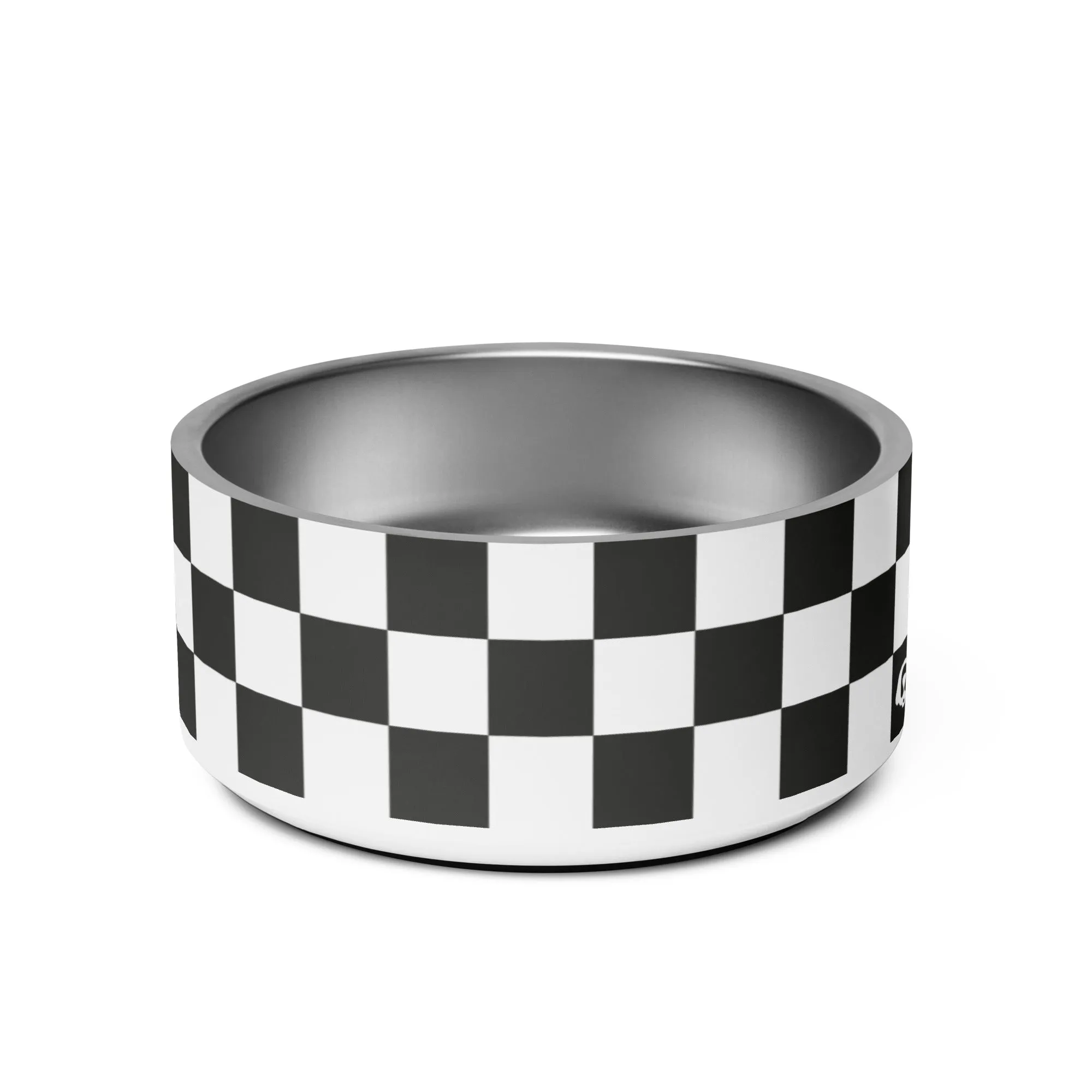 WUFORIA Checker Black & White 32oz Dog Bowl