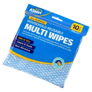 Xtra Kleen Household Reusable Multi Wipes 10 Pack